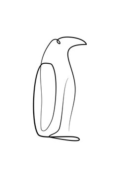 recommend clip art: SINGLE-LINE DRAWING OF A PENGUIN. This hand-drawn, continuous, line illustration is part of a collection of artworks inspired by the drawings of Picasso. Each gesture sketch was created by hand.