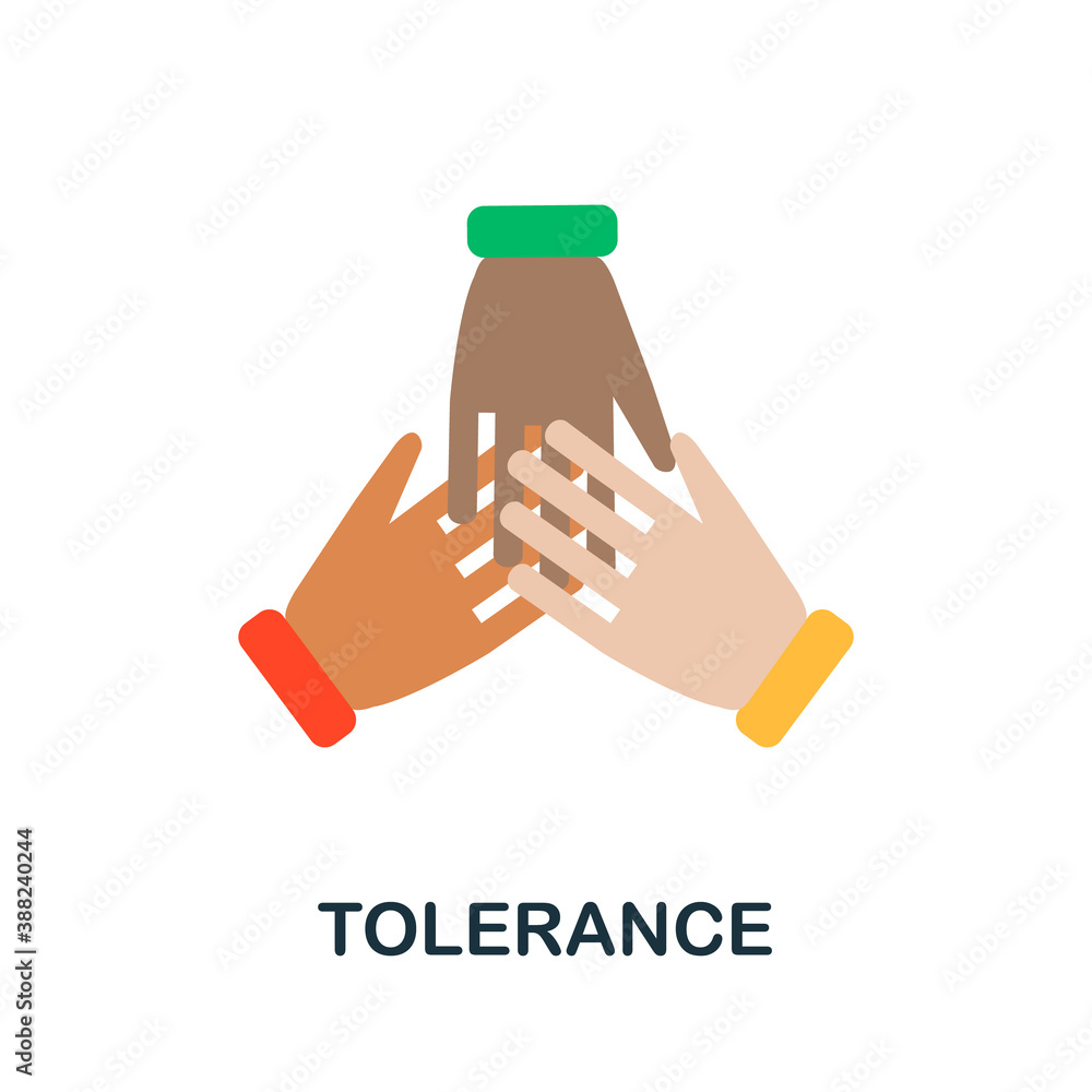 Poster tolerance icon. simple element from core values collection. creative tolerance icon for web design, 