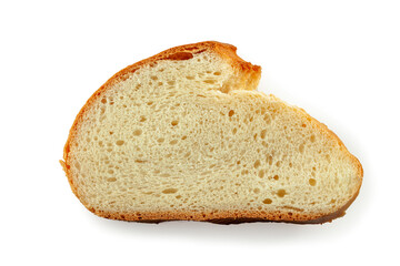 slice of bread on a white background