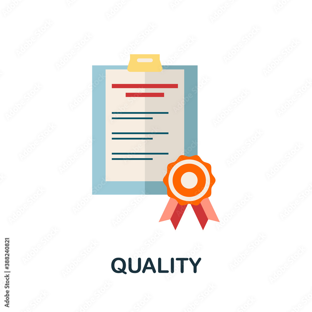 Aufkleber quality icon. simple element from core values collection. creative quality icon for web design, temp