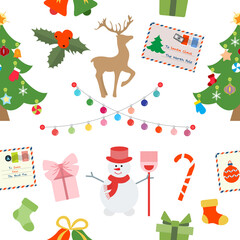 Vector pattern Merry Christmas New Year Holiday
