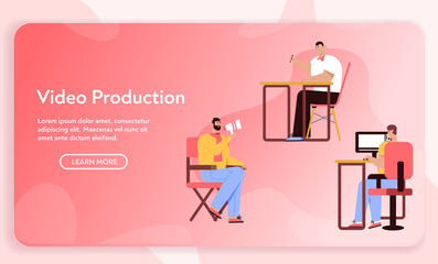 Vector banner of Video Production concept