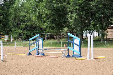 Accessories for horse trainings and events in rural equestrian training centre