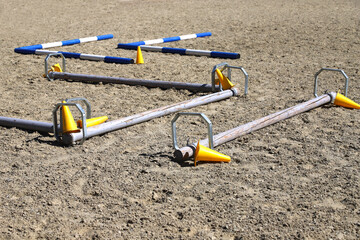 Accessories for horse trainings and events in rural equestrian training centre