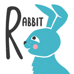 Cute printable alphabet card for play and education. Letter 