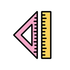 Ruler Flat Icon Vector Logo Template Illustration