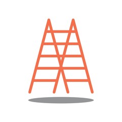 Step Ladder Flat Icon Vector Logo Template Illustration