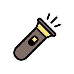 Flashlight Flat Icon Vector Logo Template Illustration