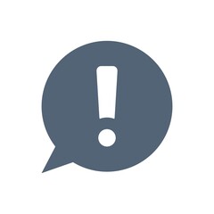 Exclamation Mark Flat Icon Vector Logo Template Illustration