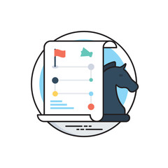 
A paper baptised with marketing elements like speaker, bullhorn, flags and kept near chess pieces showing marketing strategy 
