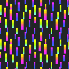 Seamless vector pixel abstract lines and squares pattern. Multicolor gradient glitch background. 10 eps design. For cover, wrapping, web, banner etc.