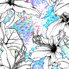 Artistic Floral Seamless Pattern. Vector print