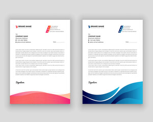 Modern colorful business letterhead template vector format