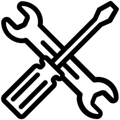 
Spanner and screwdriver symbolising website development tools 
