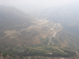 Obraz premium Hiking in the Bsharri (Bcharre) mountains of Lebanon among the Cedars of God trees