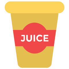 
A disposable glass of juice 
