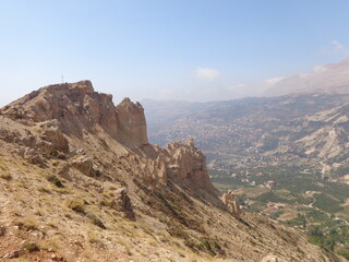 Hiking in the Bsharri (Bcharre) mountains of Lebanon among the Cedars of God trees