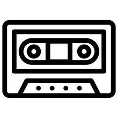 
A compact audio cassette flat icon 

