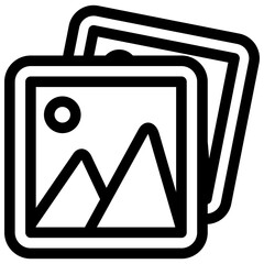 
Photographs or photos, flat icon 
