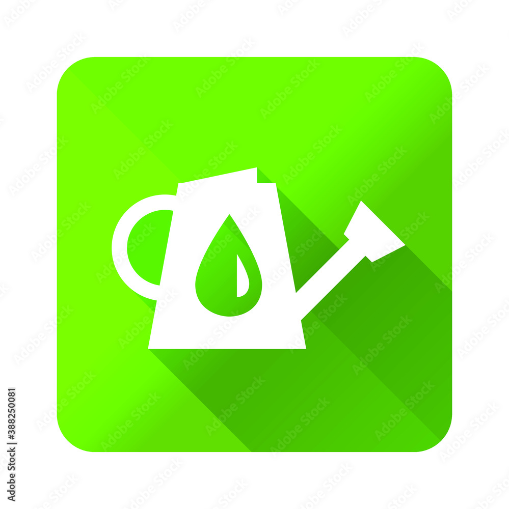 Poster flat universal white ecology icon with shadows on realistic colorful button on background . isolated