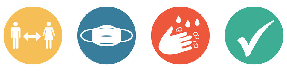 Coronavirus Hygienekonzept: Abstand, Mundschutz, Hygiene und H&auml;kchen