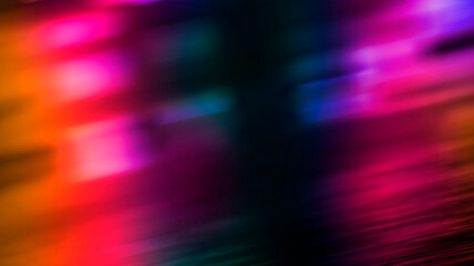 Wet asphalt, night view, neon reflection on the concrete floor. Night empty stage, studio. Dark abstract background. Product Showcase Spotlight Background.