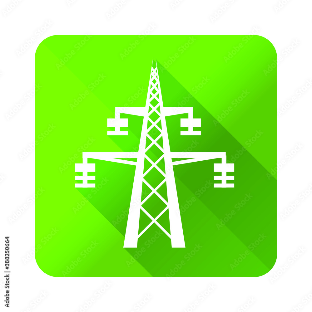 Poster flat universal white ecology icon with shadows on realistic colorful button on background . isolated