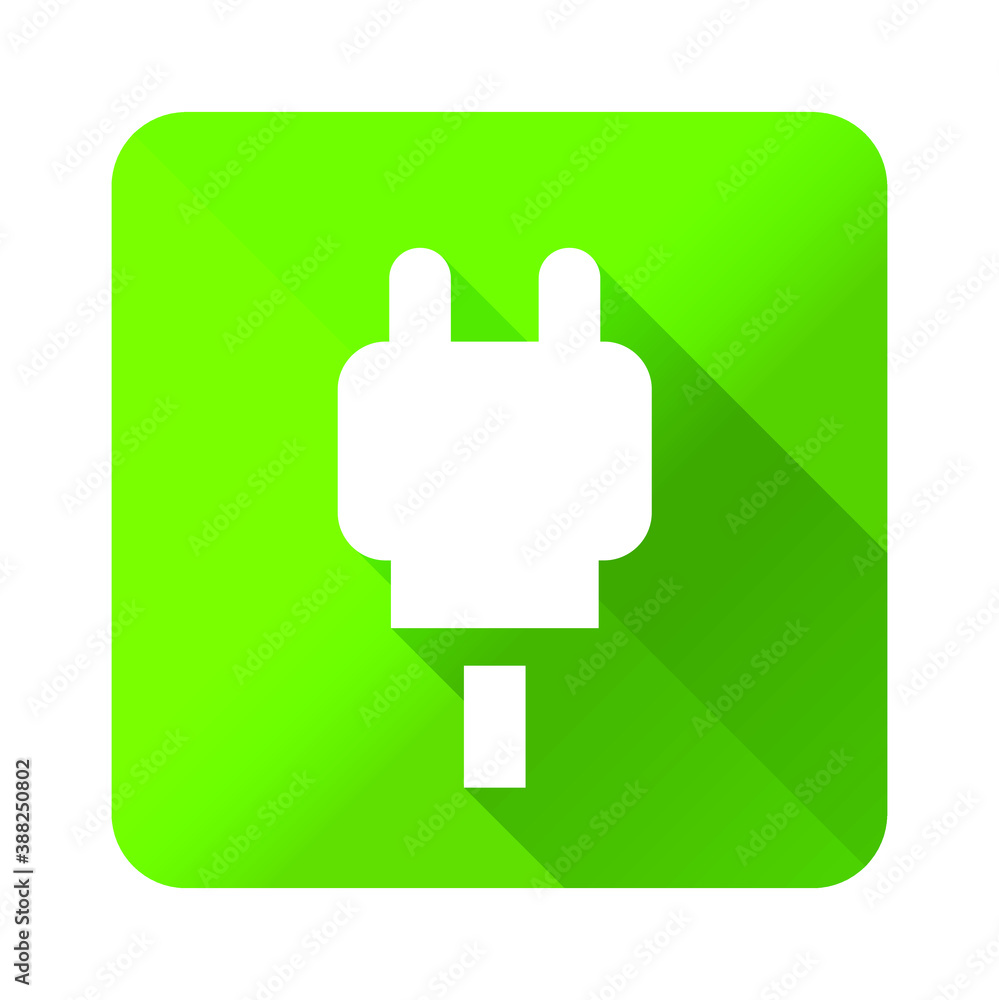Poster flat universal white ecology icon with shadows on realistic colorful button on background . isolated