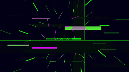 Hi tech polygon texture . Neon Speed Lines. Glowing blurred led light stripes in motion over on abstract background rainbow rays. Future tech. Magic moving fast lines wallpaper.