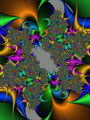 Multicolored swirls, fractal design, abstract background with rainbow