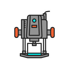 Electric router color line icon. Pictogram for web page, mobile app, promo.