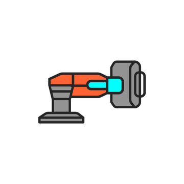 recommend clip art: Electric sanding machine color line icon. Pictogram for web page, mobile app, promo.