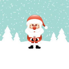 Weihnachtsmann Mit Geschenk Im Schnee Türkis