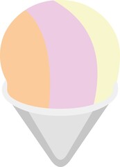 Vector emoticon illustration of an ice cream cone