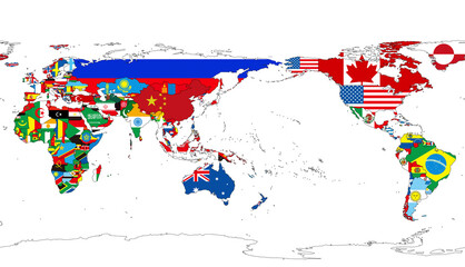 国旗で出来た地図