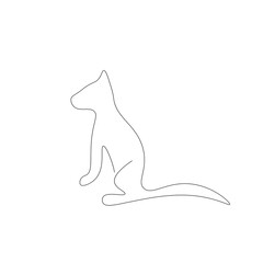 Cat animal line drawing. Vector illustration