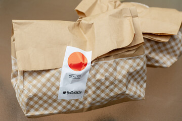 hello fresh, meal kit, bag, delivery, subscription, lifestyle, creative, meal kit, diy pack, , healthy, groceries, recipe, cardboard, dinner, healthy lifestyle, fresh, delivery, green, box, food, logo