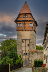 Alter Turm der Stadmauer von Dinkelsbühl.
