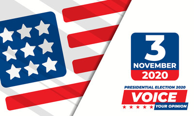 Fototapeta na wymiar United States of America Presidential Election 2020. Election banner Vote 2020. Vote day November 3. 