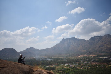 hiking in the mountains