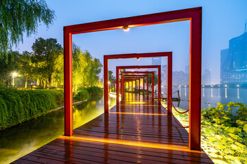 Night view of Hefei government affairs center
