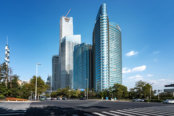 High rise building landscape of Qingdao City Street