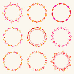 Obraz premium Vector decorative wreaths and pattern brushes