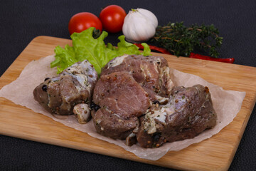 Marinated pork meat ready for coocking