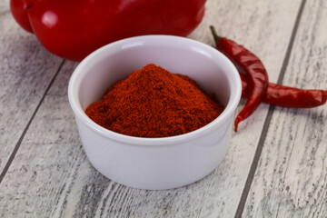 Paprika powder in the bowl