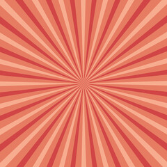 Beautiful red sunburst background. Vector backdrop.