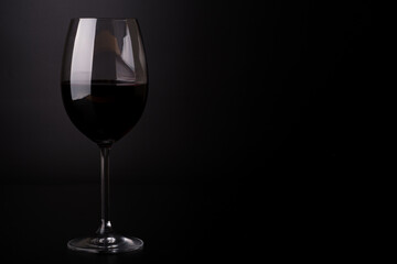 wine glass with black background
