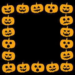 Halloween frame with pumpkin vector
