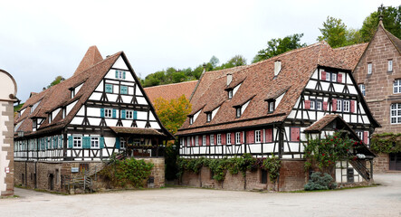 Fototapeta na wymiar Fachwerkensemble im Kloster Maulbronn Baden- Württemberg Deutschland