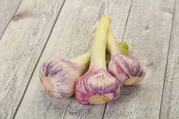 Young garlic heap